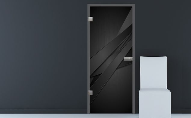 black glass door